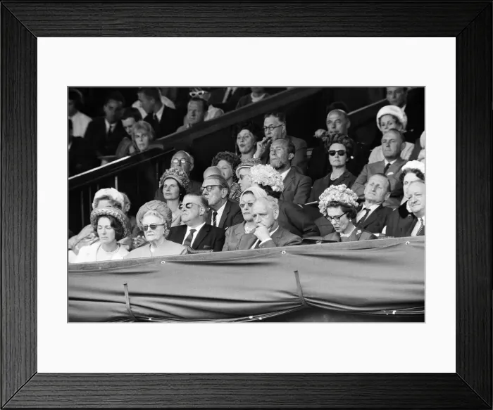 Framed Print : Wimbledon Championships. The Royal Box, amongst those viewing was Lady Churchill Framed Print : Wimbledon Championships. The Royal Box, amongst those viewing was Lady Churchill
