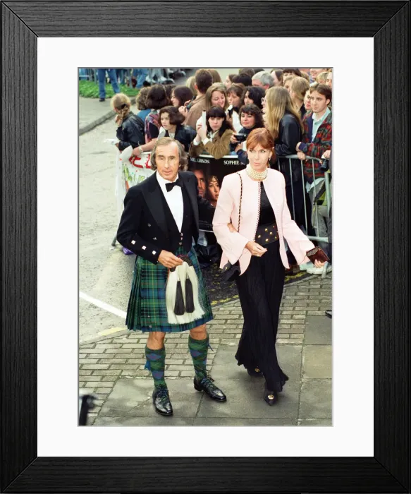 Framed Print : Jackie Stewart attends the premiere of Braveheart in Stirling, Scotland