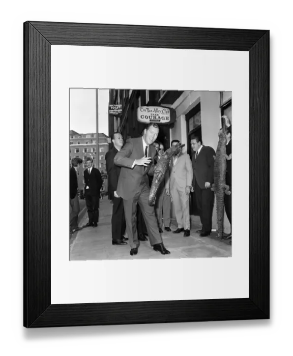 Framed Print : Bill Haley and bandleader Chris Barber are pictured with The Comets outside the Tin Pan