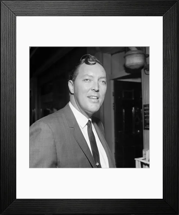 Framed Print : Bill Haley pictured outside the Tin Pan Alley Club, London. 8th September 1964 Framed Print : Bill Haley pictured outside the Tin Pan Alley Club, London. 8th September 1964