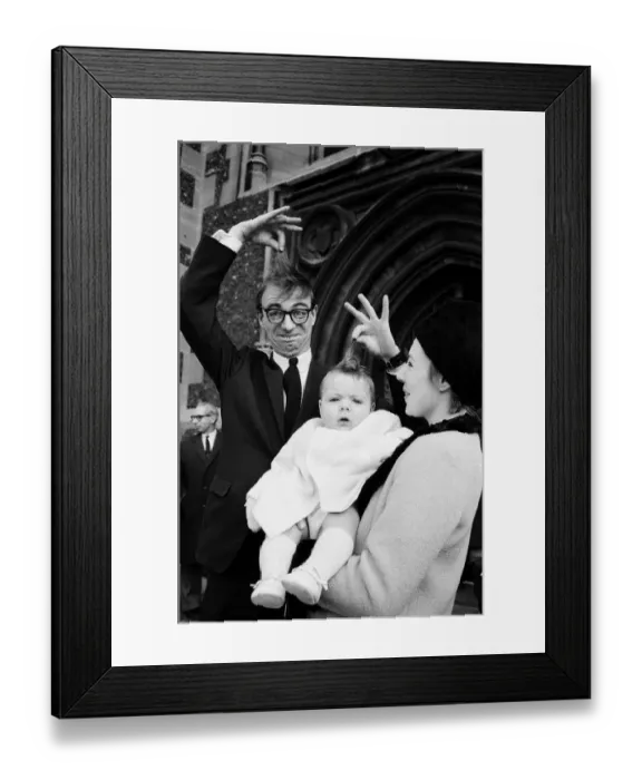 Framed Print : Maxwell, the son of Roy Hudd and his wife Ann, is christened at Croydon Parish Church