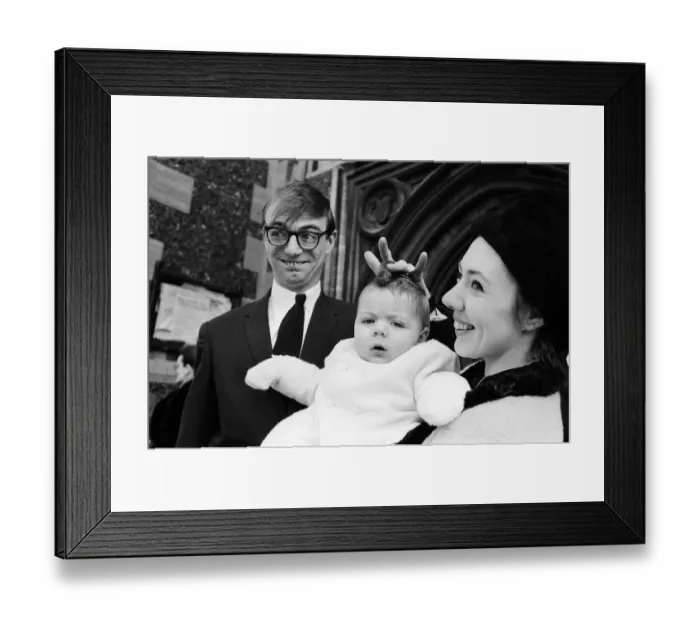 Framed Print : Maxwell, the son of Roy Hudd and his wife Ann, is christened at Croydon Parish Church Framed Print : Maxwell, the son of Roy Hudd and his wife Ann, is christened at Croydon Parish Church