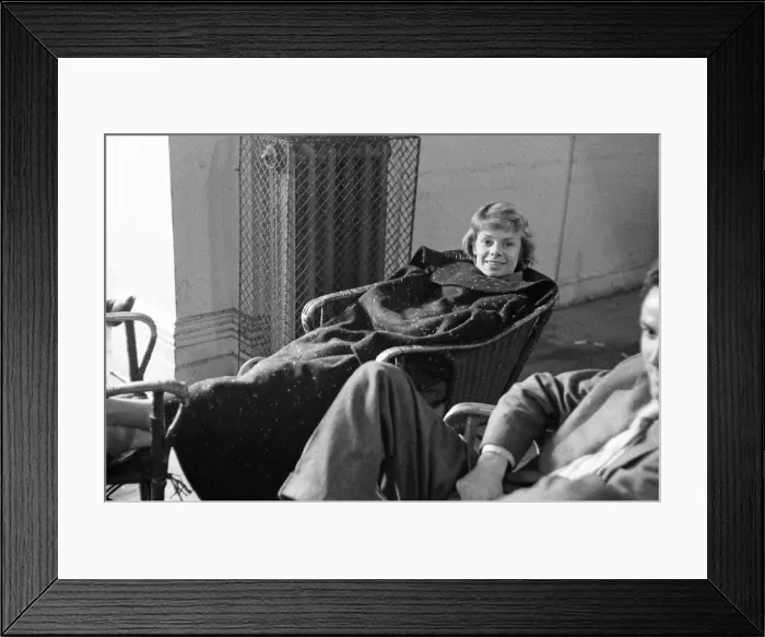 Framed Print : Actress Jill Bennett pictured taking a rest while working on the television play Framed Print : Actress Jill Bennett pictured taking a rest while working on the television play