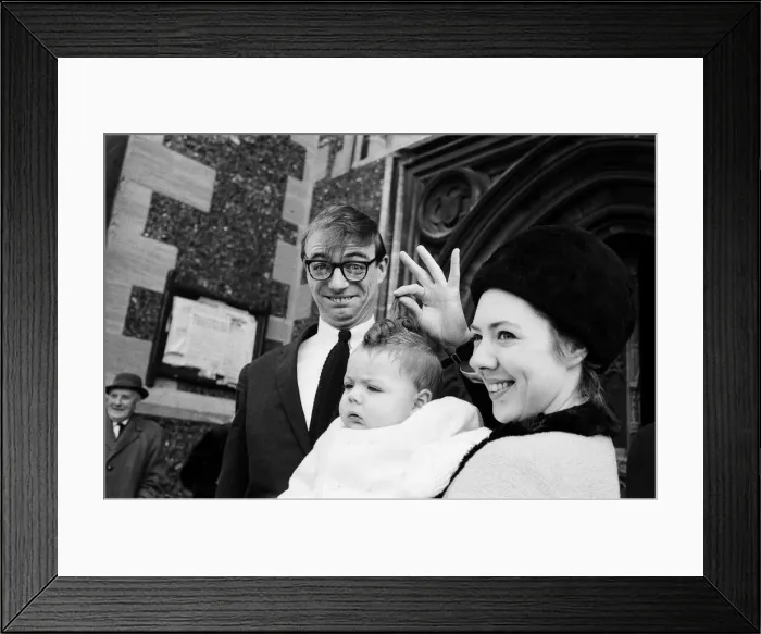 Framed Print : Maxwell, the son of Roy Hudd and his wife Ann, is christened at Croydon Parish Church Framed Print : Maxwell, the son of Roy Hudd and his wife Ann, is christened at Croydon Parish Church