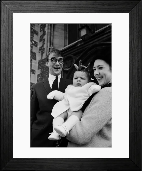 Framed Print : Maxwell, the son of Roy Hudd and his wife Ann, is christened at Croydon Parish Church Framed Print : Maxwell, the son of Roy Hudd and his wife Ann, is christened at Croydon Parish Church