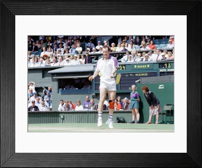 Framed Print : John McEnroe v Andre Agassi, Wimbledon Mens Semi-Final, Lawn Tennis Club, Wimbledon Framed Print : John McEnroe v Andre Agassi, Wimbledon Mens Semi-Final, Lawn Tennis Club, Wimbledon