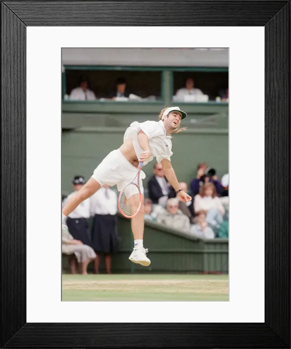 Framed Print : John McEnroe v Andre Agassi, Wimbledon Mens Semi-Final, Lawn Tennis Club, Wimbledon Framed Print : John McEnroe v Andre Agassi, Wimbledon Mens Semi-Final, Lawn Tennis Club, Wimbledon
