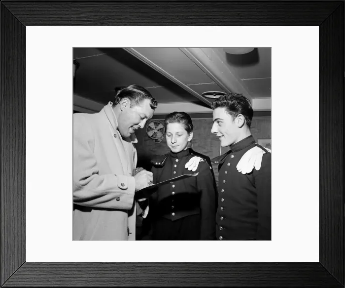 Framed Print : Bill Haley on his first visit to England which was largely sponsored by the Daily Mirror Framed Print : Bill Haley on his first visit to England which was largely sponsored by the Daily Mirror