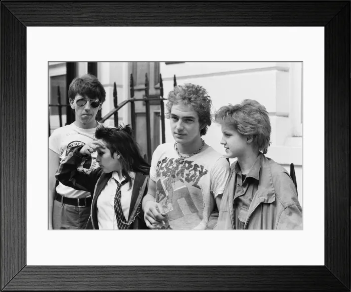 Framed Print : Some of the more outlandish gear worn by todays Punk Rockers. 18th July 1977 Framed Print : Some of the more outlandish gear worn by todays Punk Rockers. 18th July 1977