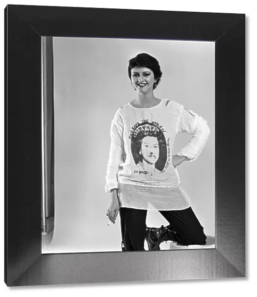 Punk fashion follower wearing a Sex Pistols t-shirt. 18th November 1977