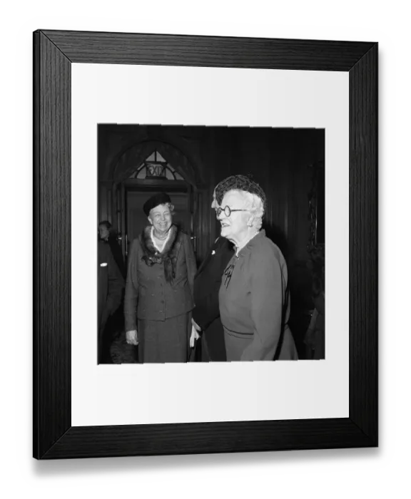 Framed Print : Eleanor Roosevelt and Lady Churchill at a Foyles luncheon. 6th April 1959