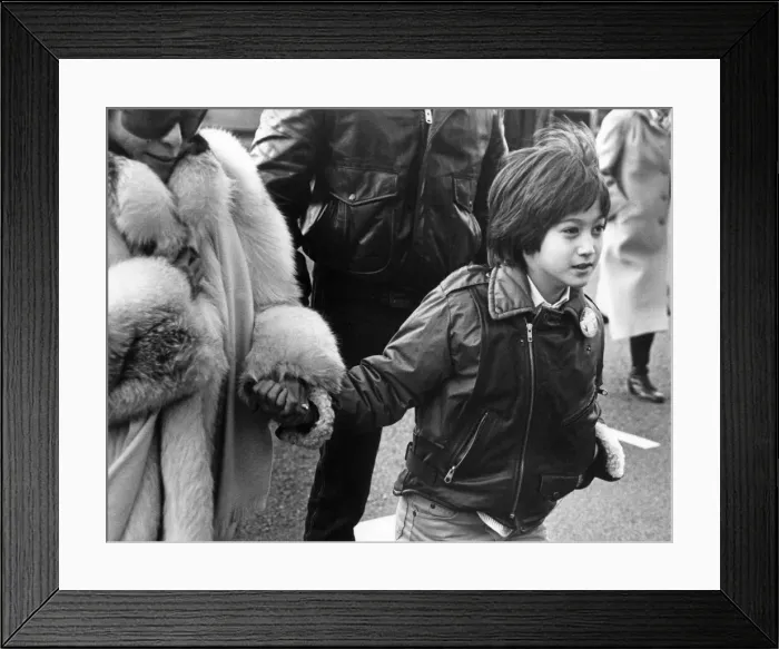 Framed Print : Yoko Ono and her son Sean Lennon visit Liverpool. On this 1984 visit