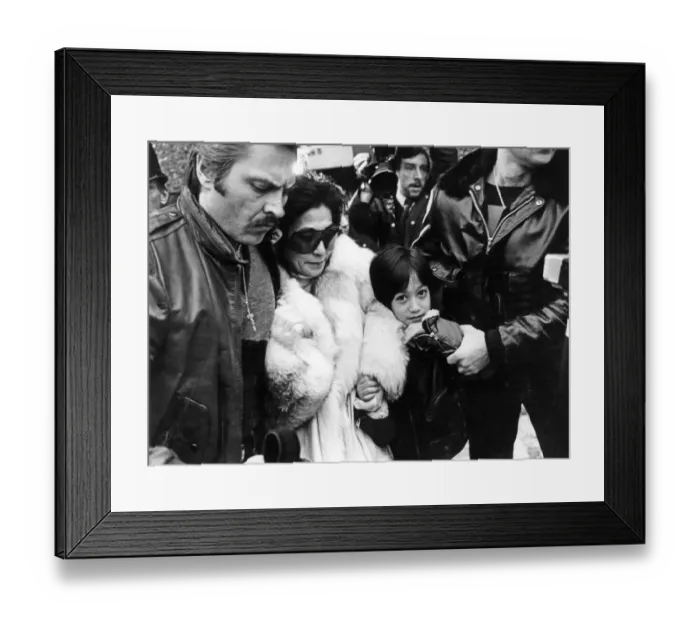 Framed Print : Yoko Ono and her son Sean Lennon visit Liverpool. On this 1984 visit Framed Print : Yoko Ono and her son Sean Lennon visit Liverpool. On this 1984 visit