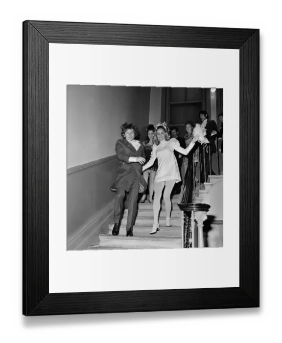 Framed Print : Wedding of Polish film director Roman Polanski and his bride