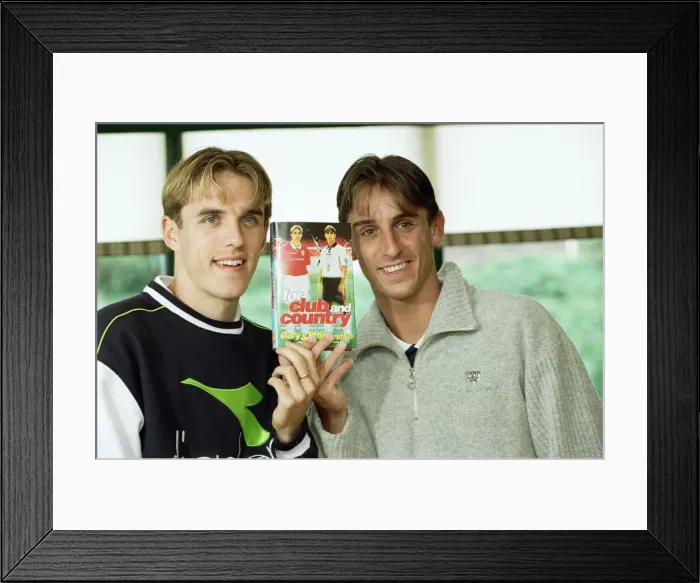Framed Print : Phil and Gary Neville launch their book For Club and Country Framed Print : Phil and Gary Neville launch their book For Club and Country