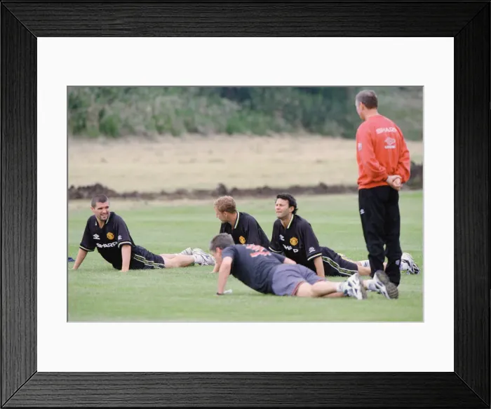 Framed Print : Manchester United in pre season training at the Cliff. (Picture