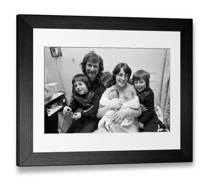 Framed Print : Carol Adams, who has just given birth to her second set of twin boys Framed Print : Carol Adams, who has just given birth to her second set of twin boys