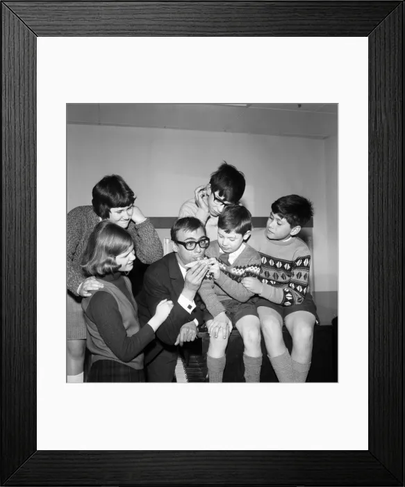 Framed Print : Comedian Roy Hudd is recording a new record called The Ocarina Serenade Framed Print : Comedian Roy Hudd is recording a new record called The Ocarina Serenade