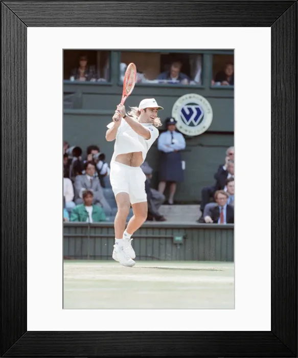 Framed Print : John McEnroe v Andre Agassi, Wimbledon Mens Semi-Final, Lawn Tennis Club, Wimbledon Framed Print : John McEnroe v Andre Agassi, Wimbledon Mens Semi-Final, Lawn Tennis Club, Wimbledon