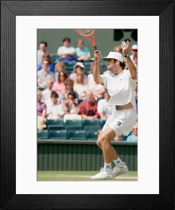 Framed Print : John McEnroe v Andre Agassi, Wimbledon Mens Semi-Final, Lawn Tennis Club, Wimbledon Framed Print : John McEnroe v Andre Agassi, Wimbledon Mens Semi-Final, Lawn Tennis Club, Wimbledon