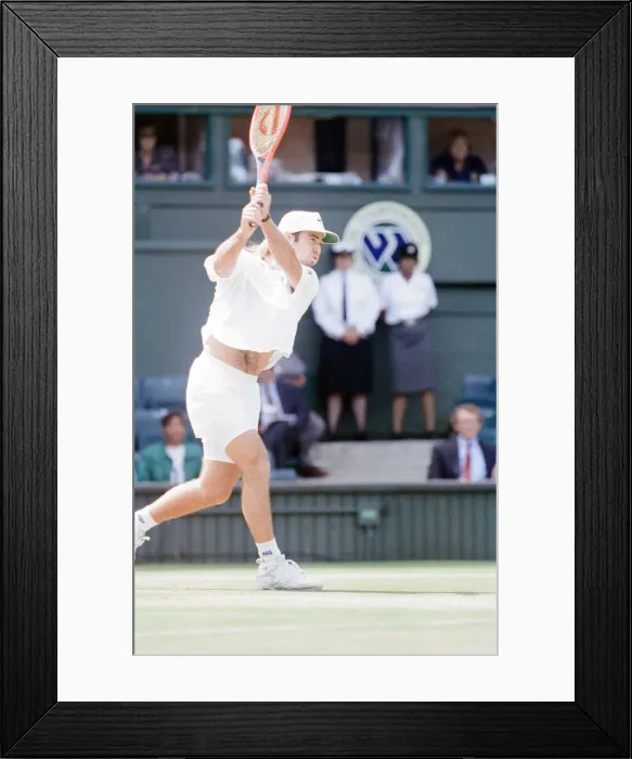 Framed Print : John McEnroe v Andre Agassi, Wimbledon Mens Semi-Final, Lawn Tennis Club, Wimbledon Framed Print : John McEnroe v Andre Agassi, Wimbledon Mens Semi-Final, Lawn Tennis Club, Wimbledon