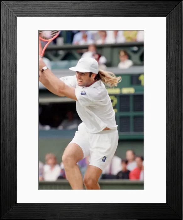 Framed Print : John McEnroe v Andre Agassi, Wimbledon Mens Semi-Final, Lawn Tennis Club, Wimbledon Framed Print : John McEnroe v Andre Agassi, Wimbledon Mens Semi-Final, Lawn Tennis Club, Wimbledon