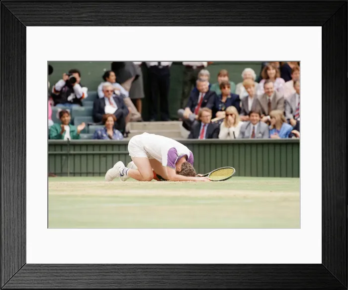 Framed Print : John McEnroe v Andre Agassi, Wimbledon Mens Semi-Final, Lawn Tennis Club, Wimbledon Framed Print : John McEnroe v Andre Agassi, Wimbledon Mens Semi-Final, Lawn Tennis Club, Wimbledon