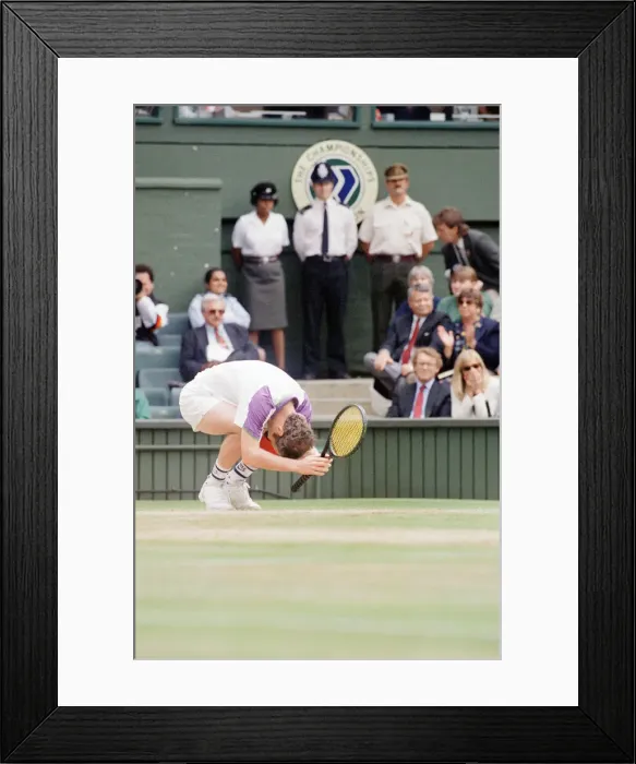 Framed Print : John McEnroe v Andre Agassi, Wimbledon Mens Semi-Final, Lawn Tennis Club, Wimbledon Framed Print : John McEnroe v Andre Agassi, Wimbledon Mens Semi-Final, Lawn Tennis Club, Wimbledon