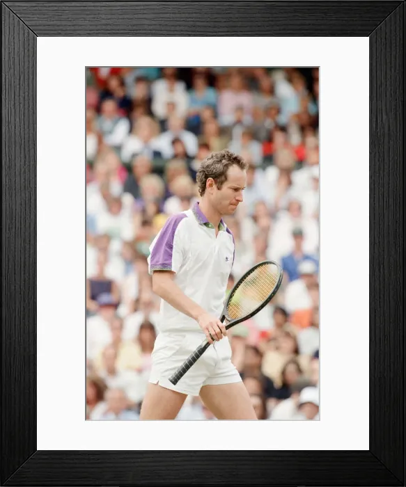 Framed Print : John McEnroe v Andre Agassi, Wimbledon Mens Semi-Final, Lawn Tennis Club, Wimbledon Framed Print : John McEnroe v Andre Agassi, Wimbledon Mens Semi-Final, Lawn Tennis Club, Wimbledon