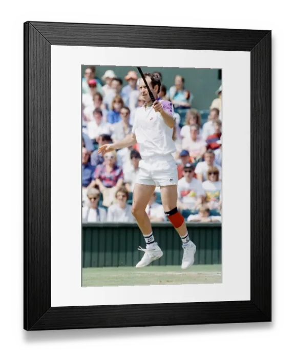 Framed Print : John McEnroe v Andre Agassi, Wimbledon Mens Semi-Final, Lawn Tennis Club, Wimbledon Framed Print : John McEnroe v Andre Agassi, Wimbledon Mens Semi-Final, Lawn Tennis Club, Wimbledon
