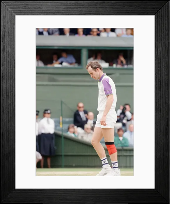 Framed Print : John McEnroe v Andre Agassi, Wimbledon Mens Semi-Final, Lawn Tennis Club, Wimbledon