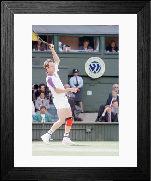 Framed Print : John McEnroe v Andre Agassi, Wimbledon Mens Semi-Final, Lawn Tennis Club, Wimbledon Framed Print : John McEnroe v Andre Agassi, Wimbledon Mens Semi-Final, Lawn Tennis Club, Wimbledon