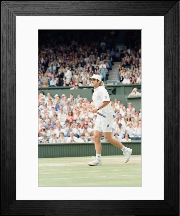Framed Print : John McEnroe v Andre Agassi, Wimbledon Mens Semi-Final, Lawn Tennis Club, Wimbledon Framed Print : John McEnroe v Andre Agassi, Wimbledon Mens Semi-Final, Lawn Tennis Club, Wimbledon