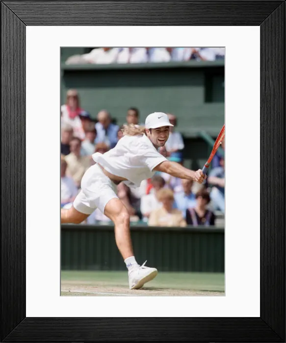 Framed Print : John McEnroe v Andre Agassi, Wimbledon Mens Semi-Final, Lawn Tennis Club, Wimbledon Framed Print : John McEnroe v Andre Agassi, Wimbledon Mens Semi-Final, Lawn Tennis Club, Wimbledon