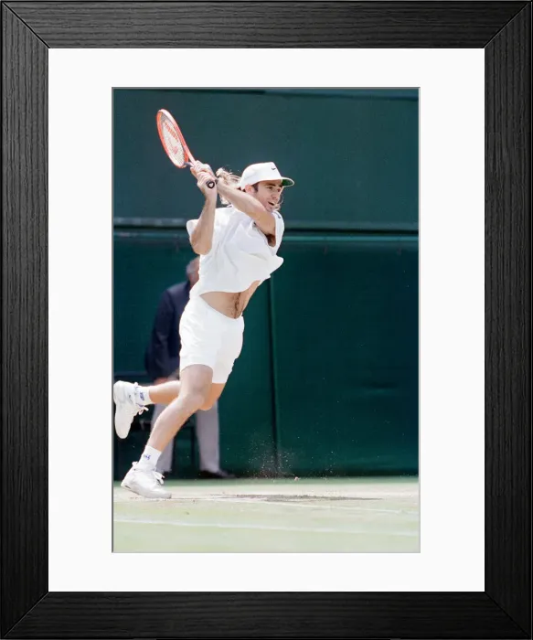Framed Print : John McEnroe v Andre Agassi, Wimbledon Mens Semi-Final, Lawn Tennis Club, Wimbledon Framed Print : John McEnroe v Andre Agassi, Wimbledon Mens Semi-Final, Lawn Tennis Club, Wimbledon