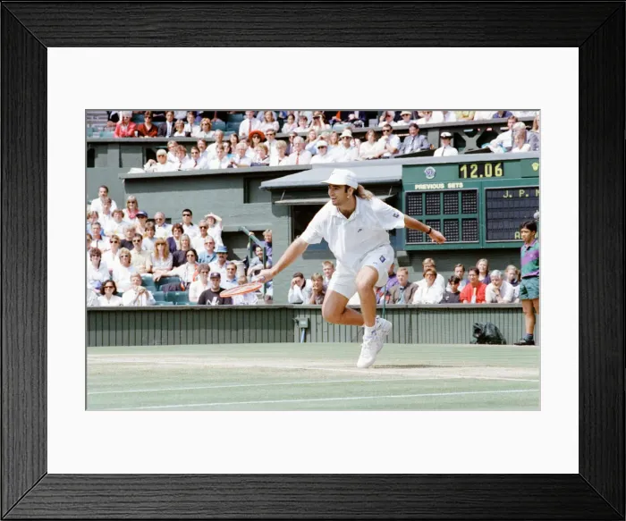Framed Print : John McEnroe v Andre Agassi, Wimbledon Mens Semi-Final, Lawn Tennis Club, Wimbledon Framed Print : John McEnroe v Andre Agassi, Wimbledon Mens Semi-Final, Lawn Tennis Club, Wimbledon