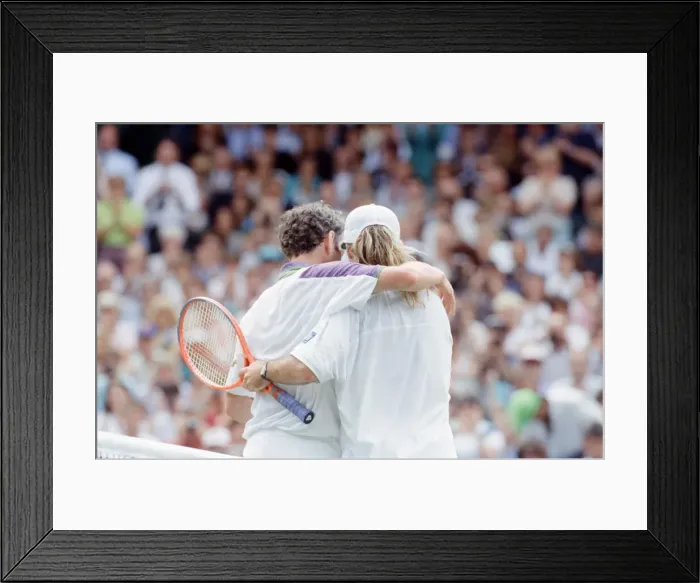 Framed Print : John McEnroe v Andre Agassi, Wimbledon Mens Semi-Final, Lawn Tennis Club, Wimbledon Framed Print : John McEnroe v Andre Agassi, Wimbledon Mens Semi-Final, Lawn Tennis Club, Wimbledon
