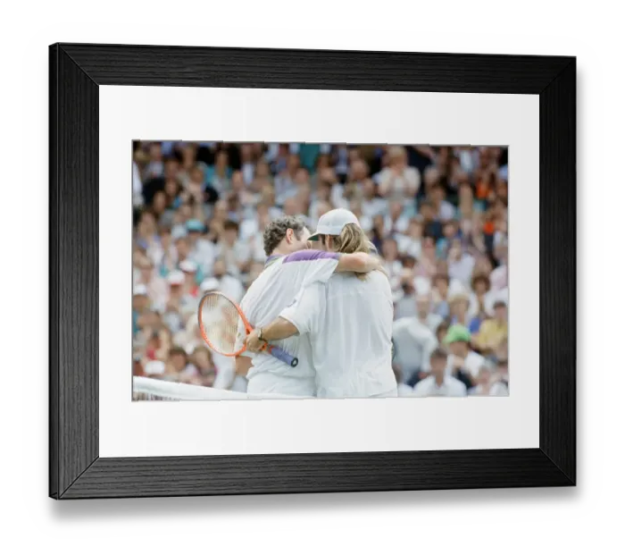 Framed Print : John McEnroe v Andre Agassi, Wimbledon Mens Semi-Final, Lawn Tennis Club, Wimbledon Framed Print : John McEnroe v Andre Agassi, Wimbledon Mens Semi-Final, Lawn Tennis Club, Wimbledon