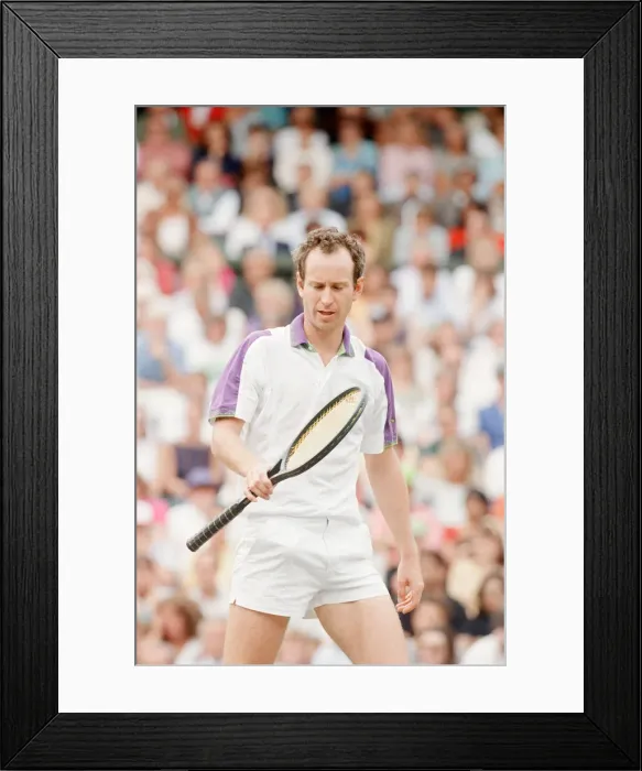 Framed Print : John McEnroe v Andre Agassi, Wimbledon Mens Semi-Final, Lawn Tennis Club, Wimbledon