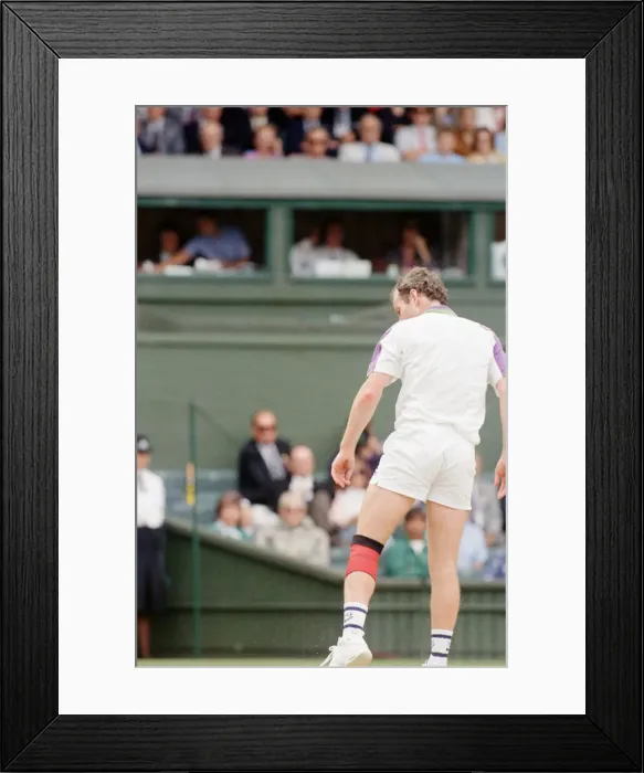 Framed Print : John McEnroe v Andre Agassi, Wimbledon Mens Semi-Final, Lawn Tennis Club, Wimbledon