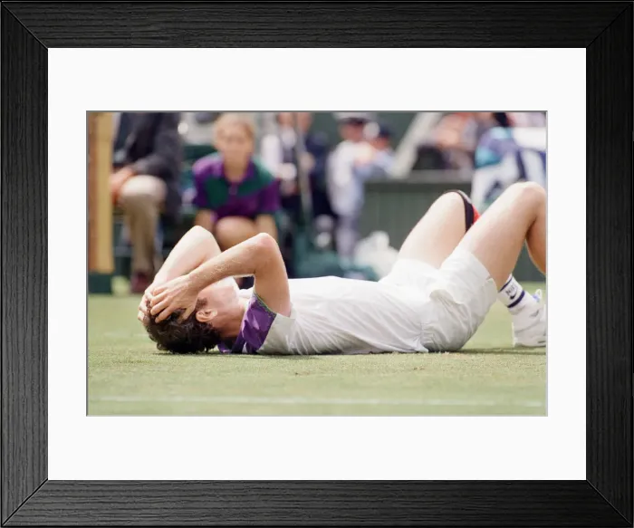 Framed Print : John McEnroe v Andre Agassi, Wimbledon Mens Semi-Final, Lawn Tennis Club, Wimbledon Framed Print : John McEnroe v Andre Agassi, Wimbledon Mens Semi-Final, Lawn Tennis Club, Wimbledon