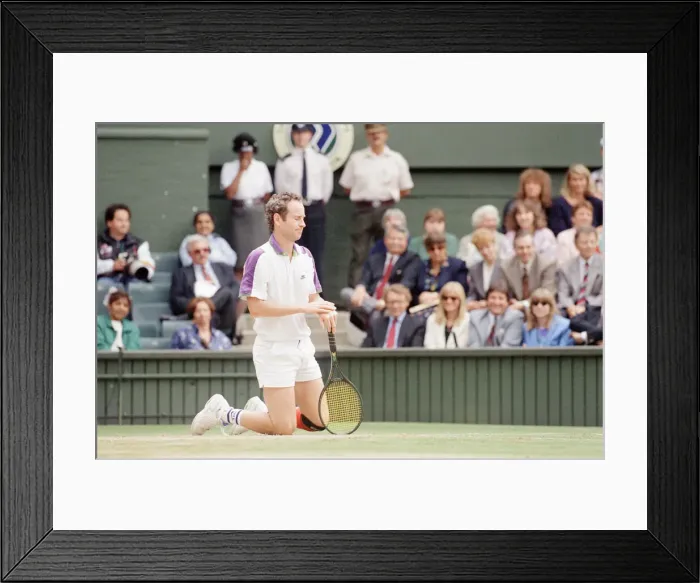Framed Print : John McEnroe v Andre Agassi, Wimbledon Mens Semi-Final, Lawn Tennis Club, Wimbledon Framed Print : John McEnroe v Andre Agassi, Wimbledon Mens Semi-Final, Lawn Tennis Club, Wimbledon