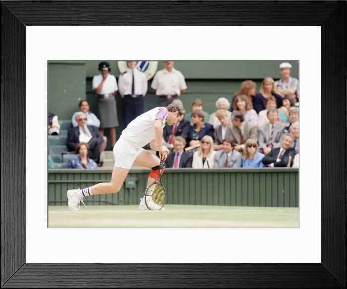 Framed Print : John McEnroe v Andre Agassi, Wimbledon Mens Semi-Final, Lawn Tennis Club, Wimbledon Framed Print : John McEnroe v Andre Agassi, Wimbledon Mens Semi-Final, Lawn Tennis Club, Wimbledon