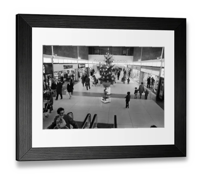 Framed Print : Cleveland Centre during the Christmas period. Middlesbrough, North Yorkshire, 1972
