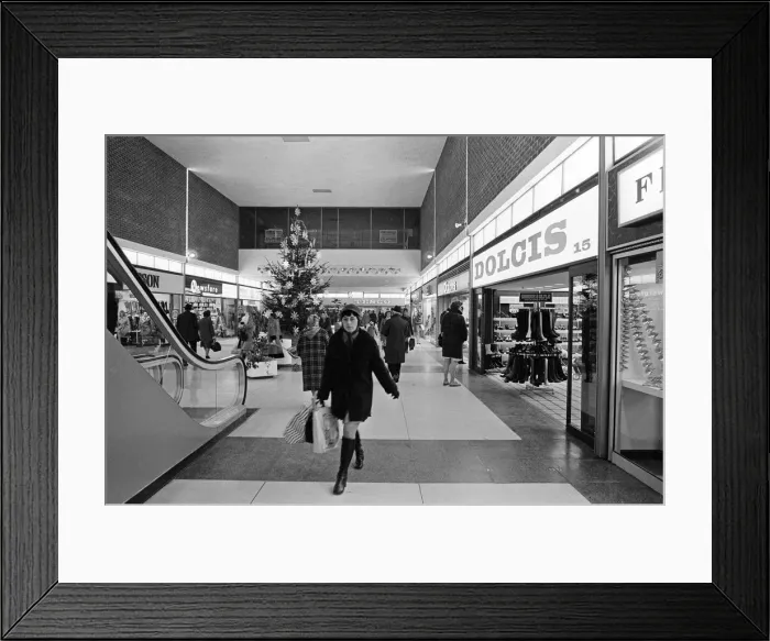 Framed Print : Cleveland Centre during the Christmas period. Middlesbrough, North Yorkshire, 1972 Framed Print : Cleveland Centre during the Christmas period. Middlesbrough, North Yorkshire, 1972