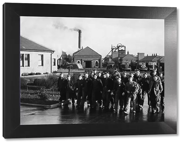 Bevin Boys attendng the Annefield Plain pit school seen leaving the Morrison Pit after
