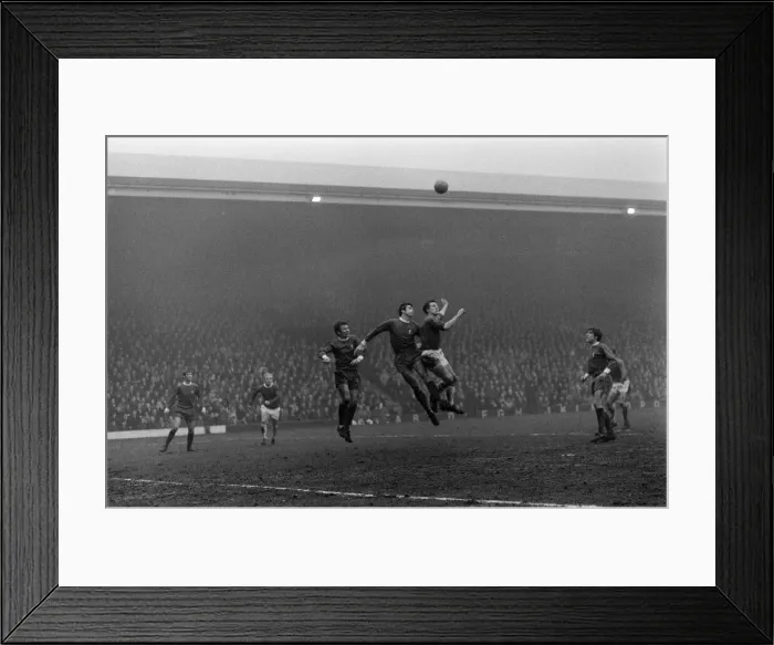 Framed Print : English League Division One match at Anfield. Liverpool 0-2 Everton. 21st March 1970
