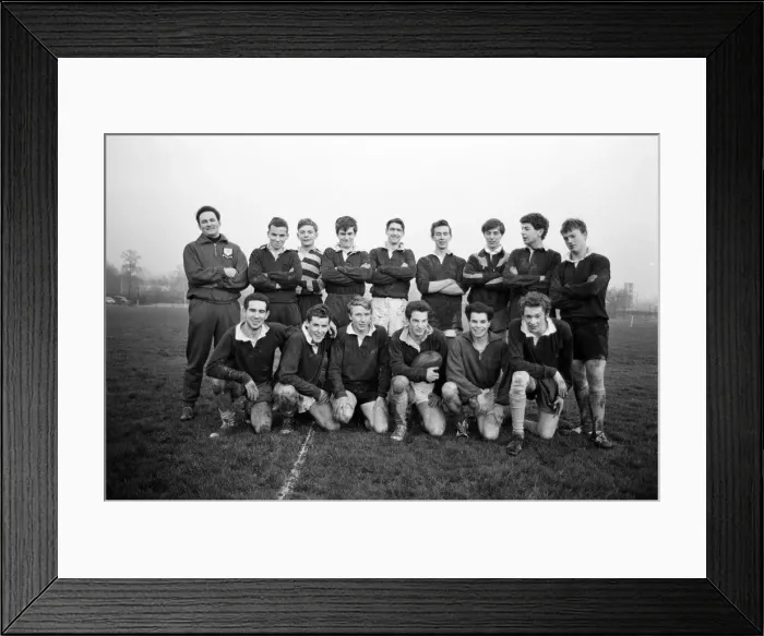 Framed Print : Girls versus boys rugby match between students of North West London Polytechnic Framed Print : Girls versus boys rugby match between students of North West London Polytechnic