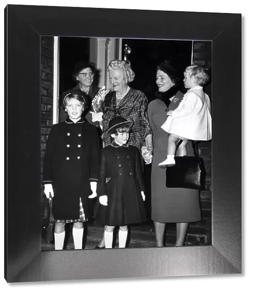 Lady Churchill with Mrs Mary Soames, and the Soames children, Rupert Christopher 1
