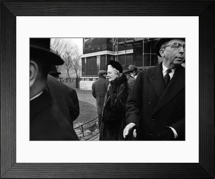 Framed Print : Lady Churchill pictured at H Gaitskell Memorial service. 31st January 1963
